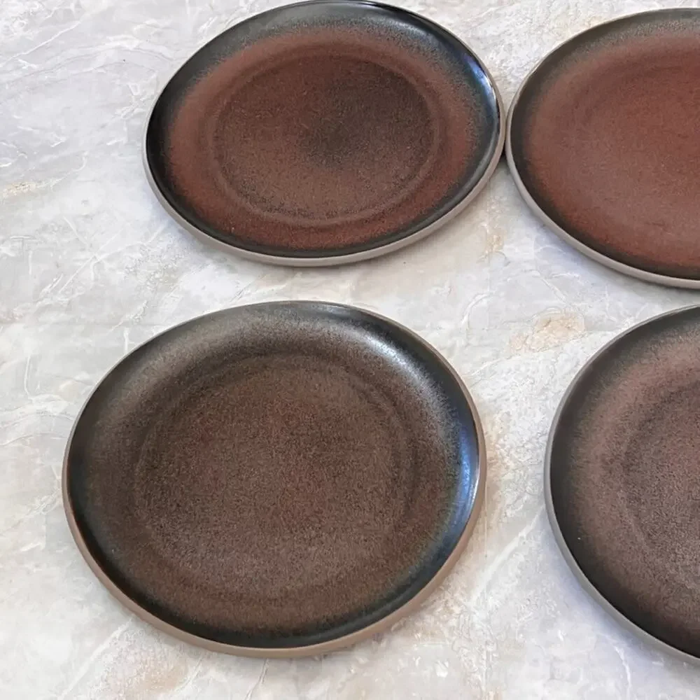 Rosenthal Junto Stoneware Luncheon Plates Set of 4 Bronze